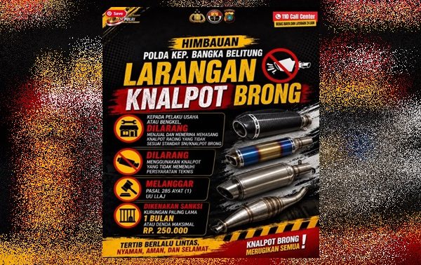 Polda Babel Tegaskan Larangan Knalpot Brong bagi Pengendara